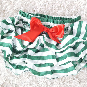 Baby Girl Christmas Bloomers Diaper Cover 0-6M